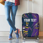 Personalized Melbourne Storm Luggage Cover Dynamic Lightning Mascot Rugby Australia