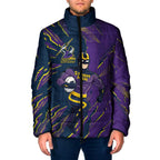 Personalized Melbourne Storm Padded Jacket Dynamic Lightning Mascot Rugby Australia