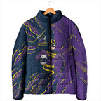Personalized Melbourne Storm Padded Jacket Dynamic Lightning Mascot Rugby Australia