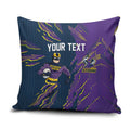 Personalized Melbourne Storm Pillow Cover Dynamic Lightning Mascot Rugby Australia