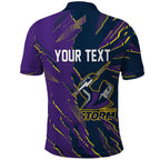Personalized Melbourne Storm Polo Shirt Dynamic Lightning Mascot Rugby Australia
