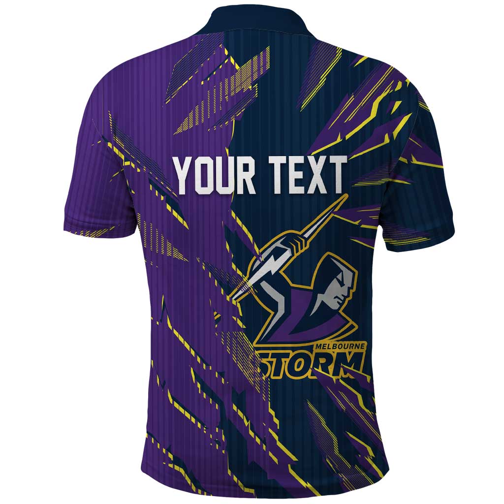 Personalized Melbourne Storm Polo Shirt Dynamic Lightning Mascot Rugby Australia