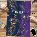 Personalized Melbourne Storm Puzzle Dynamic Lightning Mascot Rugby Australia