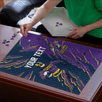Personalized Melbourne Storm Puzzle Dynamic Lightning Mascot Rugby Australia