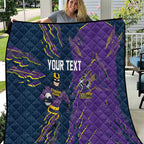 Personalized Melbourne Storm Quilt Dynamic Lightning Mascot Rugby Australia