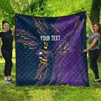 Personalized Melbourne Storm Quilt Dynamic Lightning Mascot Rugby Australia