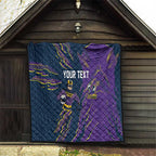 Personalized Melbourne Storm Quilt Dynamic Lightning Mascot Rugby Australia