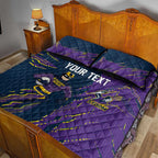 Personalized Melbourne Storm Quilt Bed Set Dynamic Lightning Mascot Rugby Australia