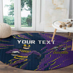 Personalized Melbourne Storm Round Carpet Dynamic Lightning Mascot Rugby Australia
