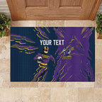 Personalized Melbourne Storm Rubber Doormat Dynamic Lightning Mascot Rugby Australia
