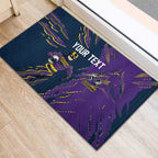 Personalized Melbourne Storm Rubber Doormat Dynamic Lightning Mascot Rugby Australia