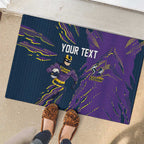 Personalized Melbourne Storm Rubber Doormat Dynamic Lightning Mascot Rugby Australia