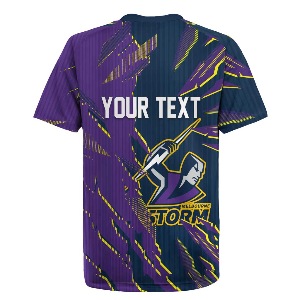 Personalized Melbourne Storm Rugby Jersey Dynamic Lightning Mascot Rugby Australia