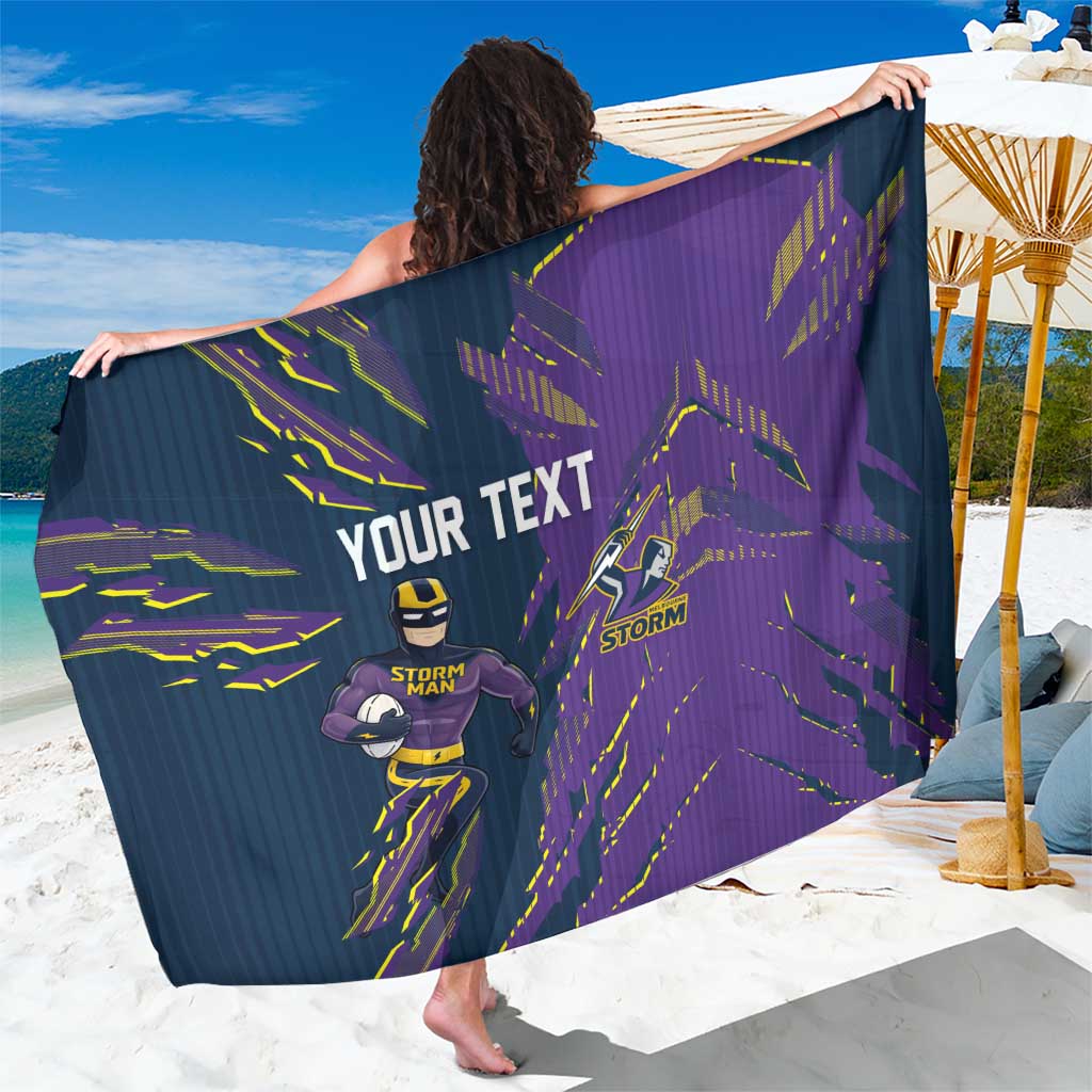 Personalized Melbourne Storm Sarong Dynamic Lightning Mascot Rugby Australia