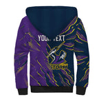 Personalized Melbourne Storm Sherpa Hoodie Dynamic Lightning Mascot Rugby Australia