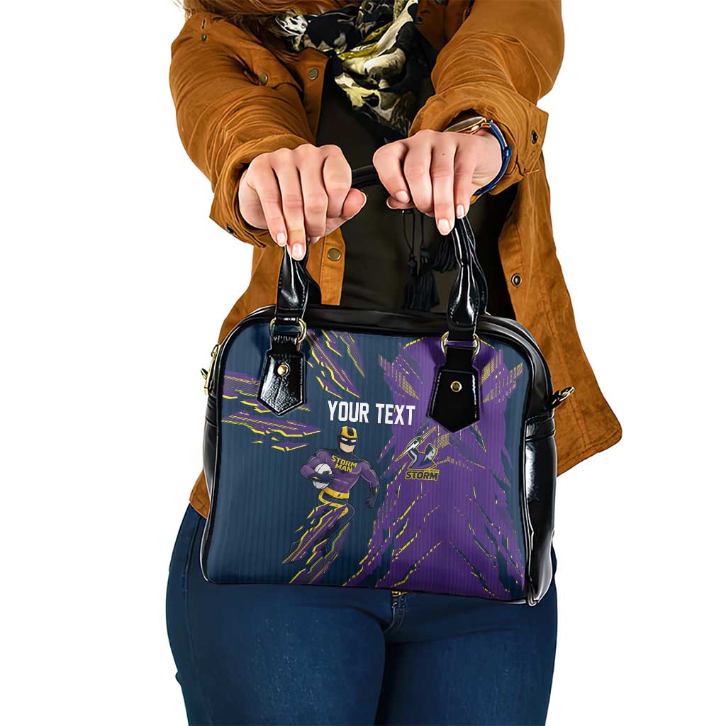 Personalized Melbourne Storm Shoulder Handbag Dynamic Lightning Mascot Rugby Australia