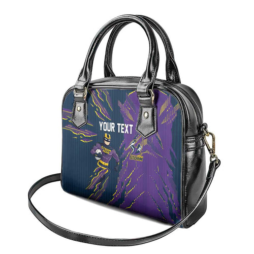 Personalized Melbourne Storm Shoulder Handbag Dynamic Lightning Mascot Rugby Australia