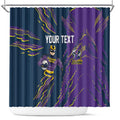 Personalized Melbourne Storm Shower Curtain Dynamic Lightning Mascot Rugby Australia