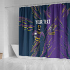 Personalized Melbourne Storm Shower Curtain Dynamic Lightning Mascot Rugby Australia
