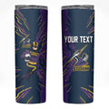 Personalized Melbourne Storm Skinny Tumbler Dynamic Lightning Mascot Rugby Australia