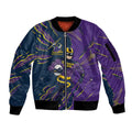 Personalized Melbourne Storm Sleeve Zip Bomber Jacket Dynamic Lightning Mascot Rugby Australia