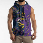 Personalized Melbourne Storm Sleeveless Hoodie Dynamic Lightning Mascot Rugby Australia