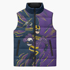 Personalized Melbourne Storm Sleeveless Puffer Jacket Dynamic Lightning Mascot Rugby Australia