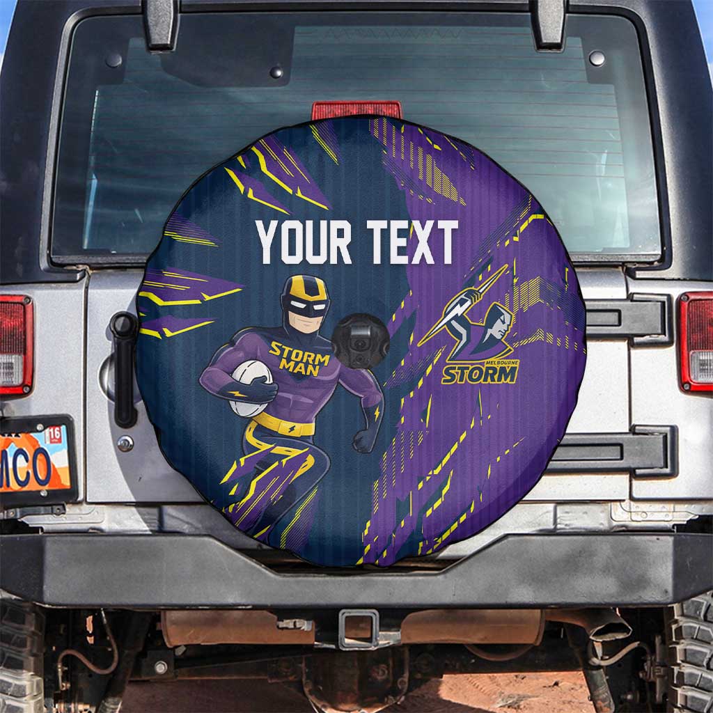Personalized Melbourne Storm Spare Tire Cover Dynamic Lightning Mascot Rugby Australia