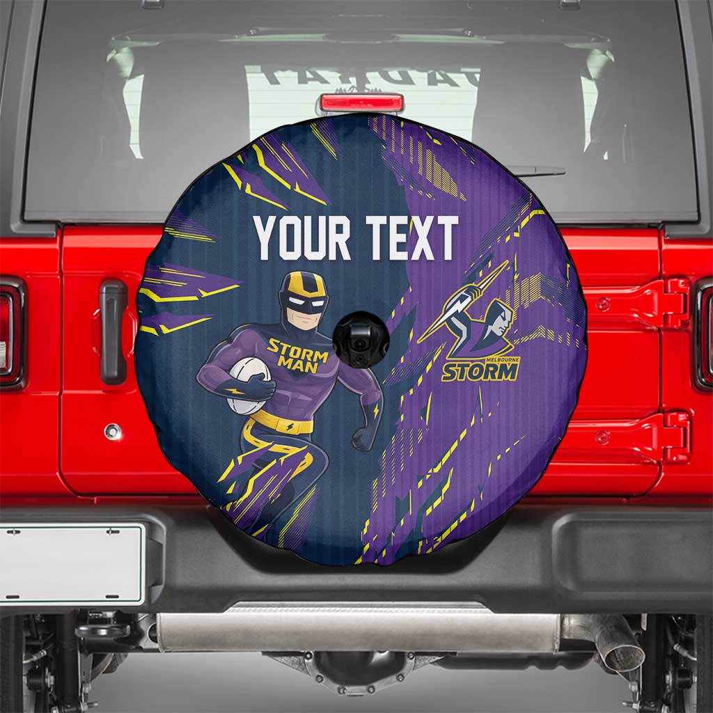 Personalized Melbourne Storm Spare Tire Cover Dynamic Lightning Mascot Rugby Australia