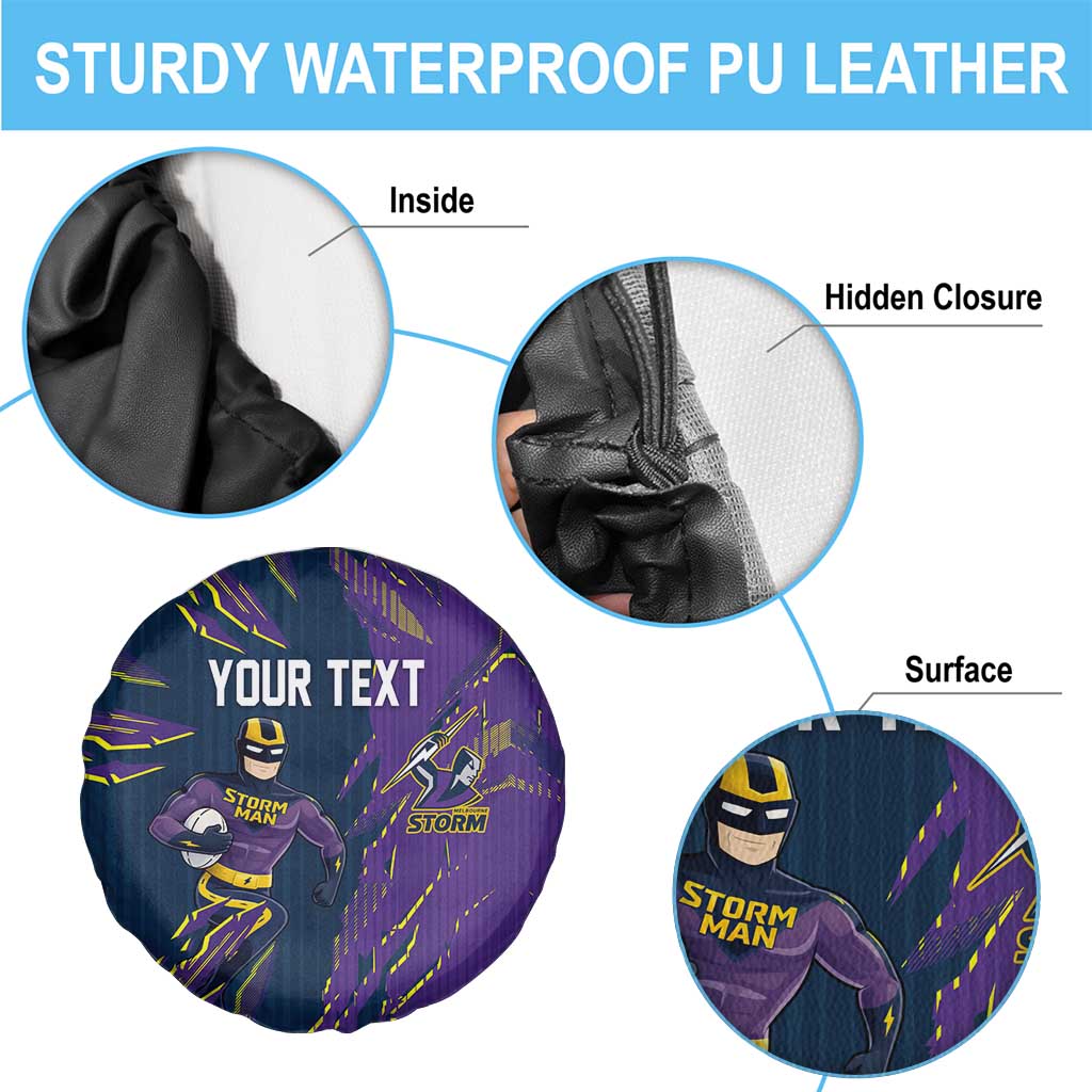 Personalized Melbourne Storm Spare Tire Cover Dynamic Lightning Mascot Rugby Australia