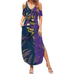 Personalized Melbourne Storm Summer Maxi Dress Dynamic Lightning Mascot Rugby Australia