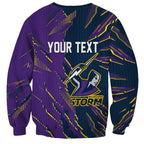Personalized Melbourne Storm Sweatshirt Dynamic Lightning Mascot Rugby Australia