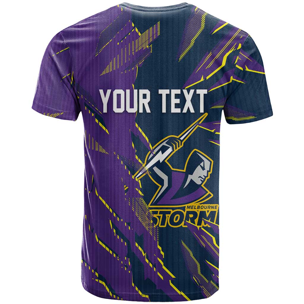 Personalized Melbourne Storm T Shirt Dynamic Lightning Mascot Rugby Australia