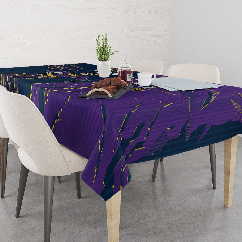 Personalized Melbourne Storm Tablecloth Dynamic Lightning Mascot Rugby Australia