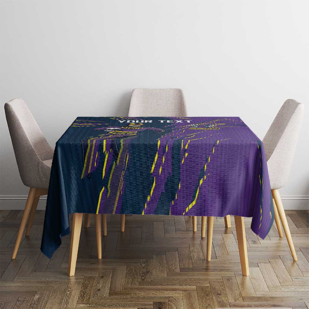 Personalized Melbourne Storm Tablecloth Dynamic Lightning Mascot Rugby Australia