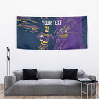 Personalized Melbourne Storm Tapestry Dynamic Lightning Mascot Rugby Australia