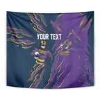 Personalized Melbourne Storm Tapestry Dynamic Lightning Mascot Rugby Australia
