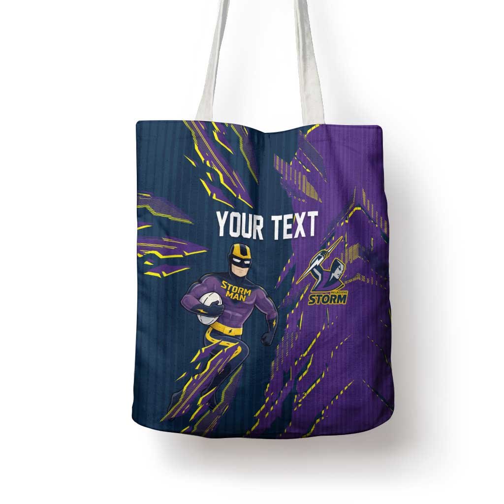 Personalized Melbourne Storm Tote Bag Dynamic Lightning Mascot Rugby Australia