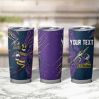 Personalized Melbourne Storm Tumbler Cup Dynamic Lightning Mascot Rugby Australia