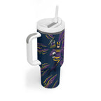 Personalized Melbourne Storm Tumbler With Handle Dynamic Lightning Mascot Rugby Australia