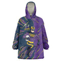 Personalized Melbourne Storm Wearable Blanket Hoodie Dynamic Lightning Mascot Rugby Australia