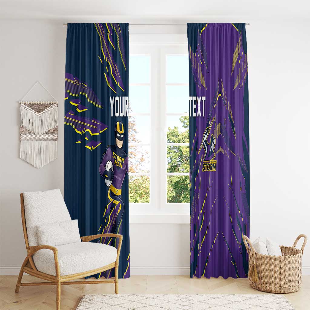 Personalized Melbourne Storm Window Curtain Dynamic Lightning Mascot Rugby Australia