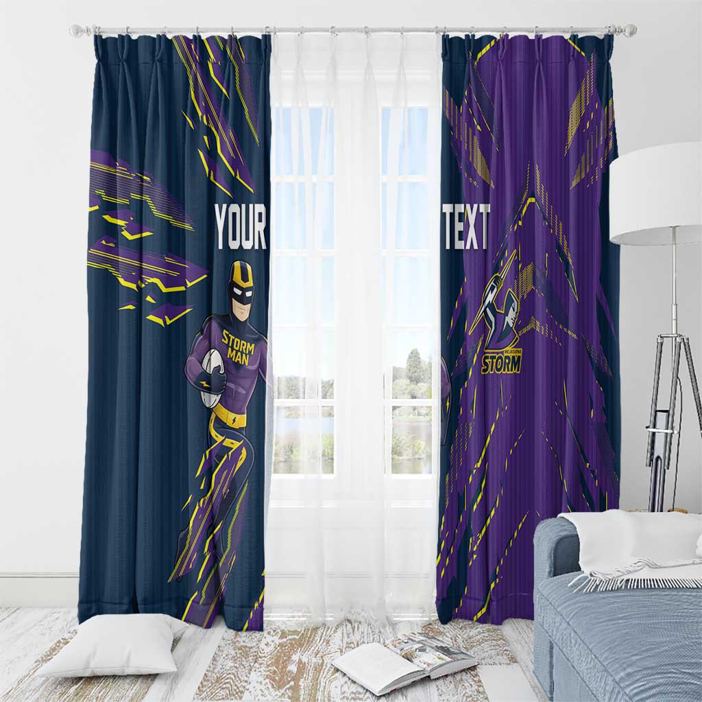 Personalized Melbourne Storm Window Curtain Dynamic Lightning Mascot Rugby Australia