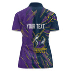 Personalized Melbourne Storm Women Polo Shirt Dynamic Lightning Mascot Rugby Australia