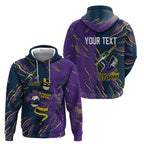 Personalized Melbourne Storm Zip Hoodie Dynamic Lightning Mascot Rugby Australia