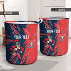 Personalized Newcastle Knights Laundry Basket Dynamic Lightning Mascot Rugby Australia