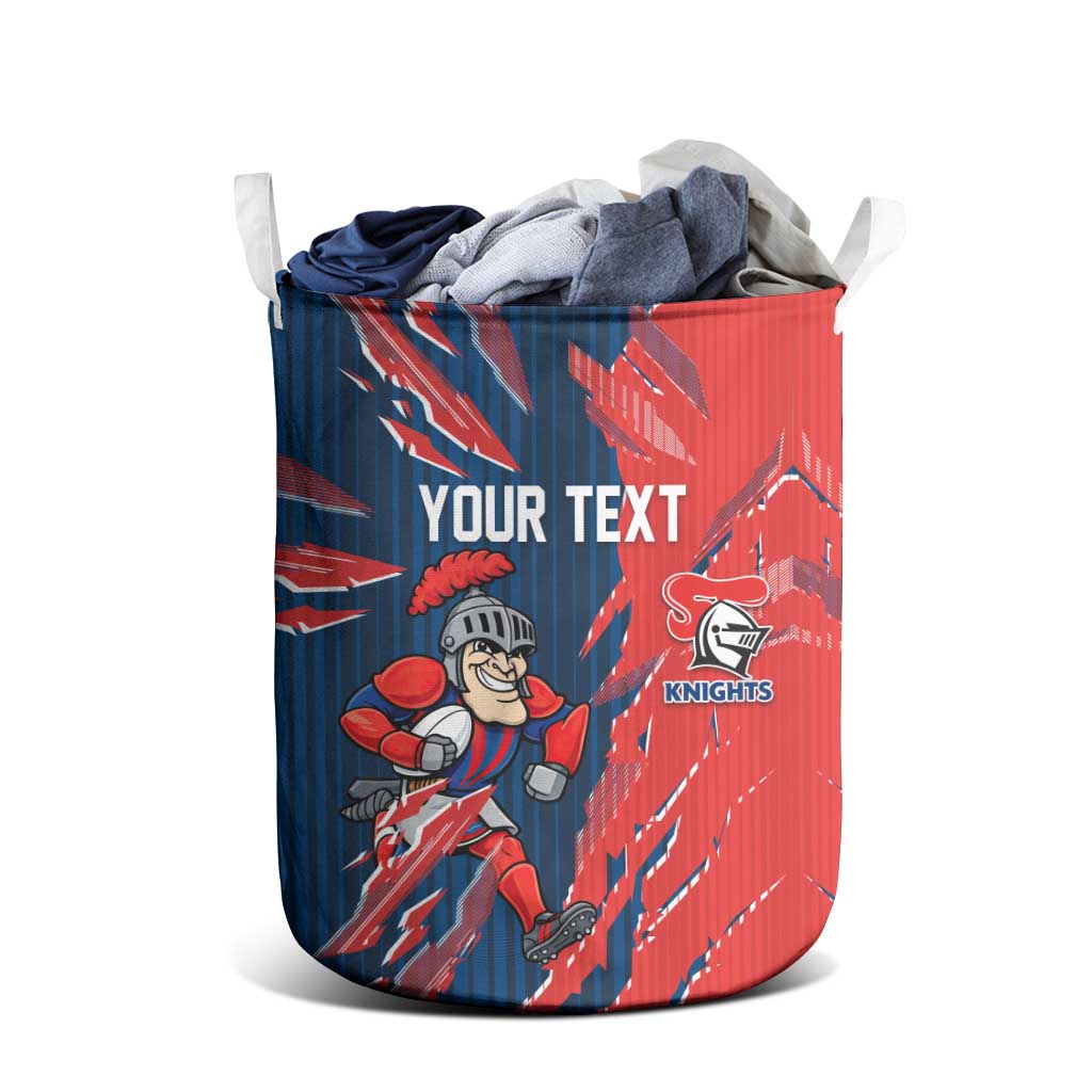 Personalized Newcastle Knights Laundry Basket Dynamic Lightning Mascot Rugby Australia