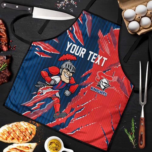 Personalized Newcastle Knights Apron Dynamic Lightning Mascot Rugby Australia