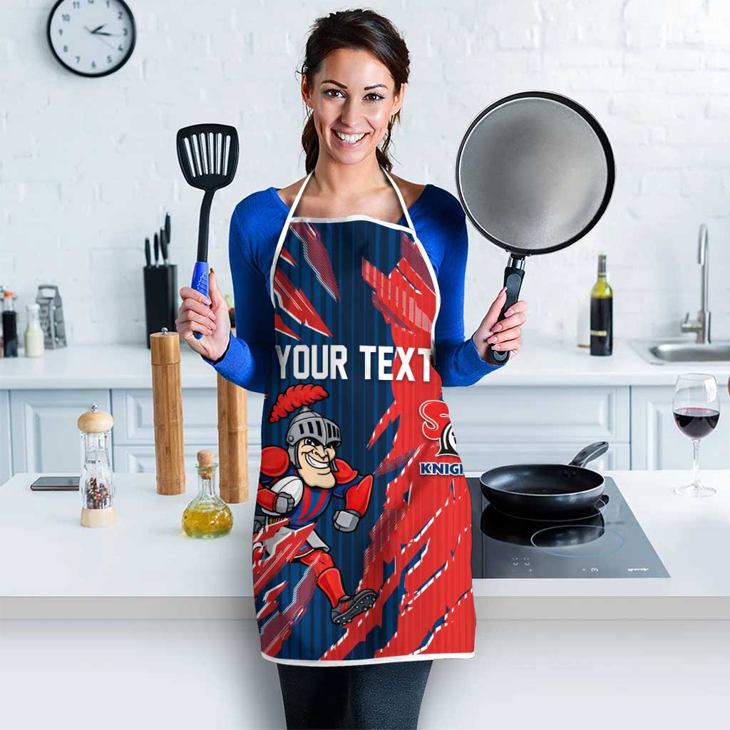 Personalized Newcastle Knights Apron Dynamic Lightning Mascot Rugby Australia
