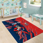 Personalized Newcastle Knights Area Rug Dynamic Lightning Mascot Rugby Australia